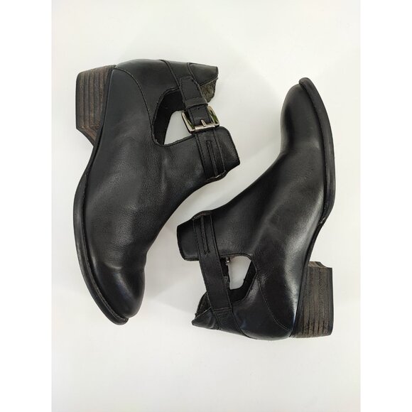 Seychelles Women's Black Leather Cutout Ankle Strap Booties Size 6 US - Picture 6 of 9